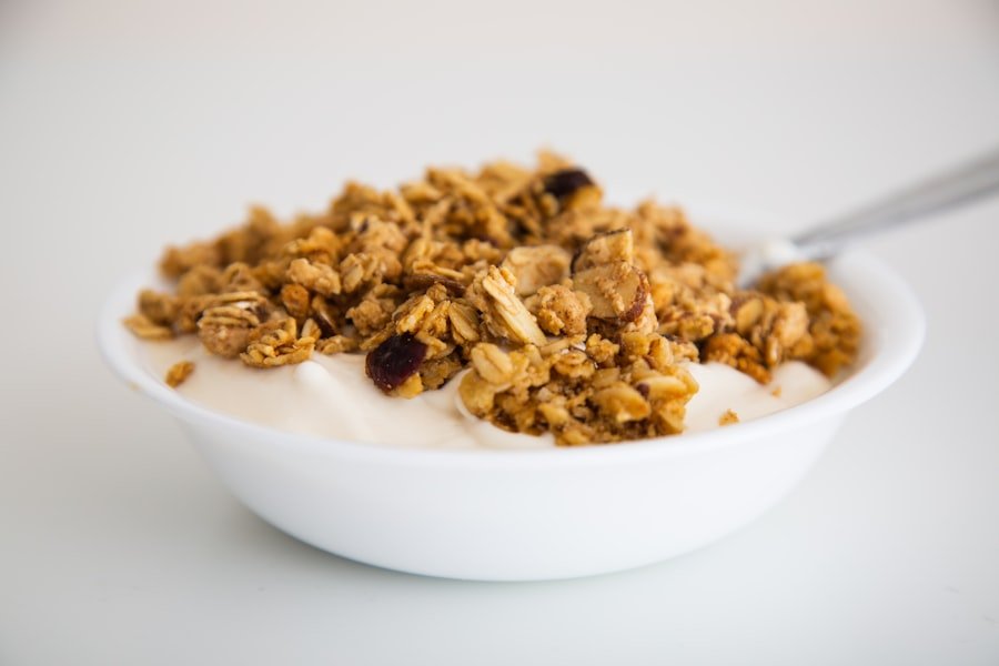 Sweets parfait with granola and yoghurt
